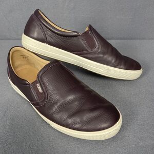 Hotter Slip On Loafer Shoe Women 9 Violet Plum Leather Flat Comfy Boho Casual